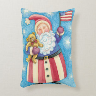 Süßes Weihnachten, patriotischer Weihnachtsmann mi Dekokissen