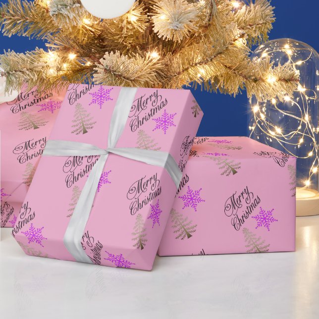 Süßes Weihnachten Rosa Geschenkpapier (Feiertage)