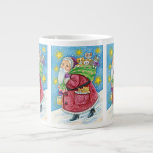 Süßes Weihnachten, Weihnachtsmann mit Kätzchen und Jumbo-Tasse