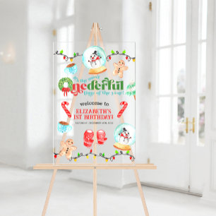 Süßes Weihnachten WUNDERVOLLER Erster Geburtstag Acrylschild