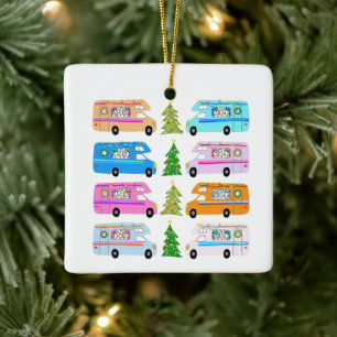 Süßes Weihnachts-Camper-Vintage-Motorhome-RV-Weihn Keramikornament