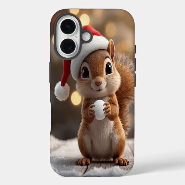 Süßes Weihnachts-Eichhörnchen iPhone 16 Hülle (Rückseite)