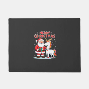 Süßes Weihnachts-Einhorn-Santa auf Einhorn-Weihnac Fußmatte