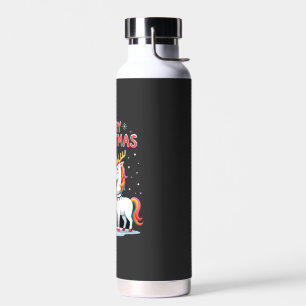 Süßes Weihnachts-Einhorn-Santa auf Einhorn-Weihnac Trinkflasche