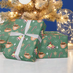 Süßes Weihnachts-Heiße-Schokolade-Party-Muster Geschenkpapier