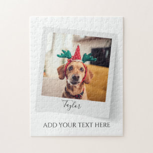 Süßes Weihnachts-Hundefoto personalisiert Puzzle