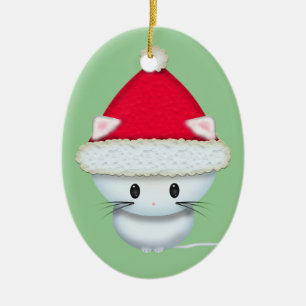 Süßes Weihnachts Kätzchen Keramik Ornament