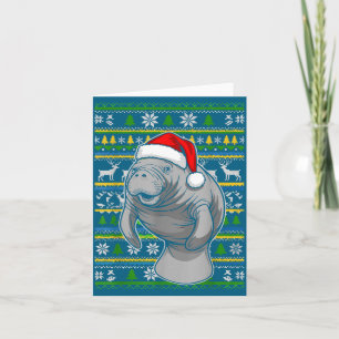 Süßes Weihnachts-Manati-Shirt, Manati-Hässliches X Karte