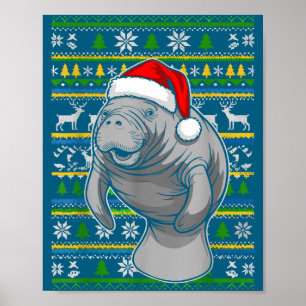 Süßes Weihnachts-Manati-Shirt, Manati-Hässliches-X Poster