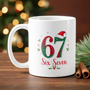 Süßes Weihnachts-Meme Sechs Sieben 67 6 7 Feiertag Kaffeetasse