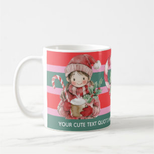 Süßes Weihnachts-Pfefferminz-Mädchen Kaffeetasse