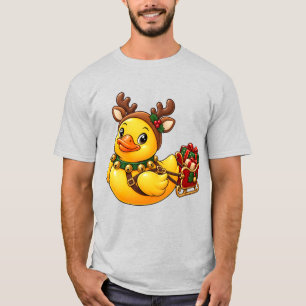 Süßes Weihnachts-Rentier-Gummienten-Weihnachtsdesi T-Shirt