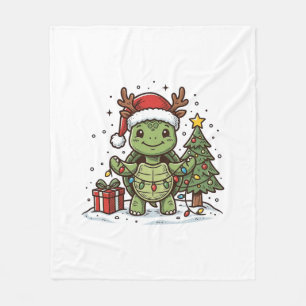 Süßes Weihnachts-Schildkröte Vintage Gravur Shirt  Fleecedecke
