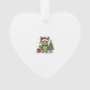 Süßes Weihnachts-Schildkröte Vintage Gravur Shirt Ornament