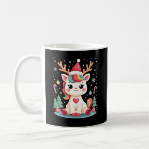Süßes Weihnachts-Shirt Mädchen Frauen Xmas Einhorn Kaffeetasse