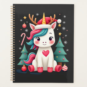 Süßes Weihnachts-Shirt Mädchen Frauen Xmas Einhorn Planer