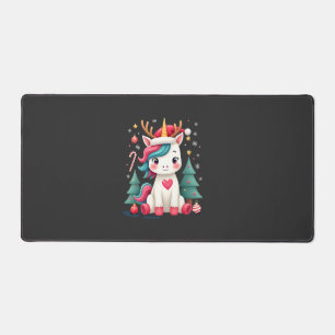 Süßes Weihnachts-Shirt Mädchen Frauen Xmas Einhorn Schreibtischunterlage