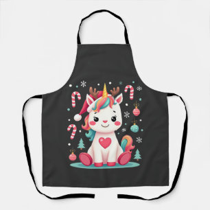 Süßes Weihnachts-Shirt Mädchen Frauen Xmas Einhorn Schürze