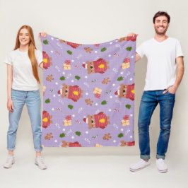 Süßes Weihnachtsbär-Muster | Gemütlicher Winterurl Fleecedecke