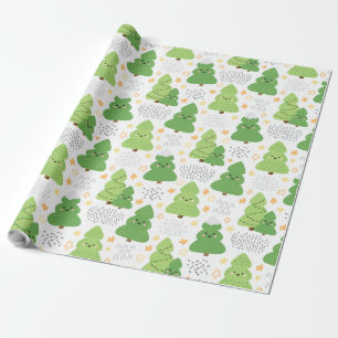 Süßes Weihnachtsbaum-Muster Geschenkpapier