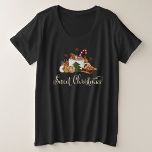 Süßes Weihnachtsfest Frappuccino Cookie Cinnamon Große Größe T-Shirt