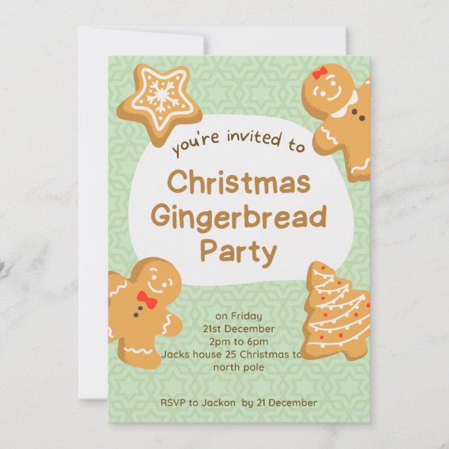 Süßes Weihnachtsgebäck Cookies Einladung (Vorderseite)