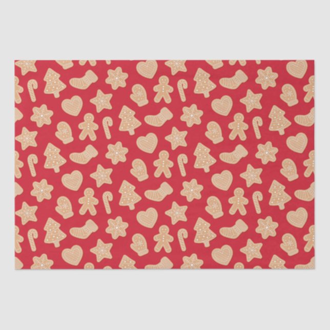 Süßes Weihnachtsgebäck Kekse Muster Seidenpapier (Vorderseite)