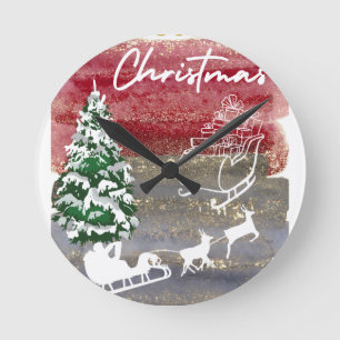 Süßes Weihnachtsgeschenk Runde Wanduhr
