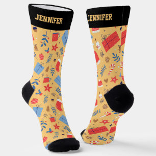 Süßes Weihnachtsgeschenkmuster Xmas Winterfeiertag Socken