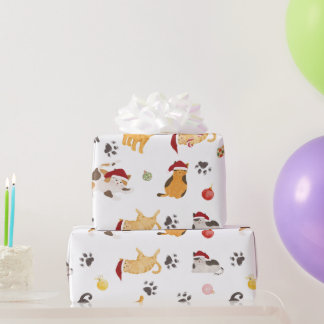 Süßes Weihnachtskatzenmuster Geschenkpapier