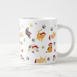 Süßes Weihnachtskatzenmuster Jumbo-Tasse