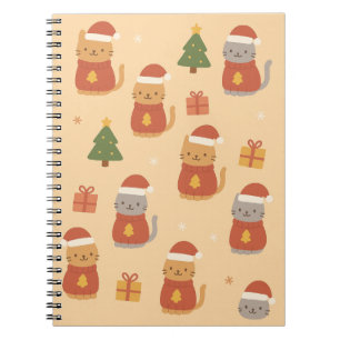 Süßes Weihnachtskatzenmuster – Kawaii Festive Cats Notizblock