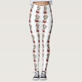 Süßes Weihnachtskitten auf Geschenkbox Leggings
