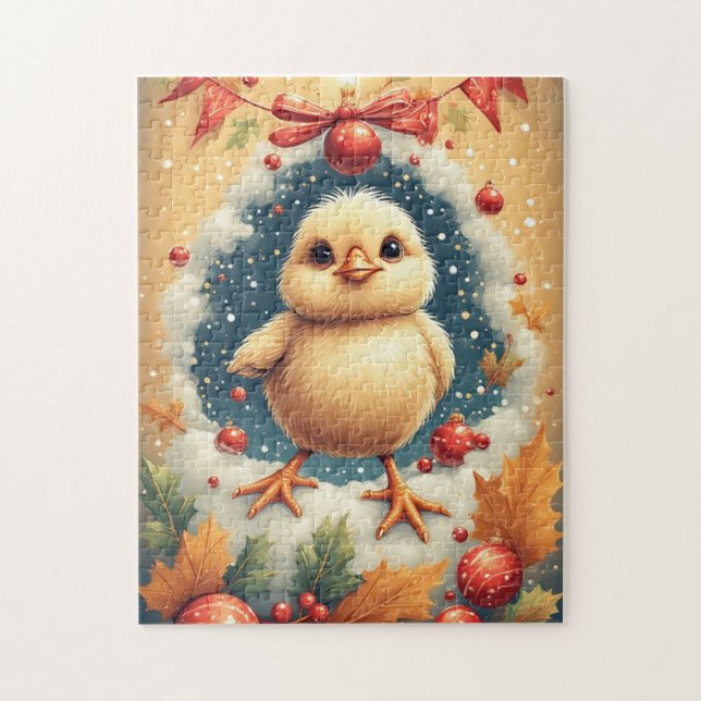 Süßes Weihnachtsküken  Puzzle (Vertikal)