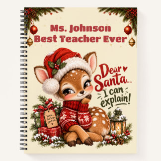 Süßes Weihnachtslehrergeschenk Individuelles Spira Notizbuch