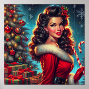 Süßes Weihnachtsmädchen Poster