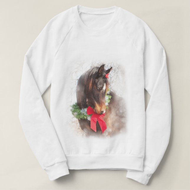 Süßes Weihnachtspferd Sweatshirt (Design vorne)