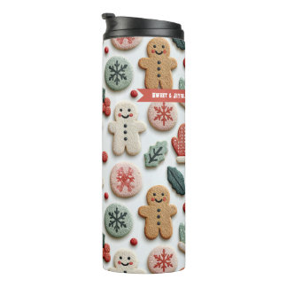 Süßes Weihnachtsplätzchen-Muster Thermosbecher