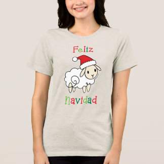 Süßes Weihnachtsschaf – Frohe Weihnachten Tri-Blend Shirt