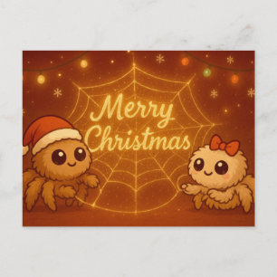 Süßes Weihnachtsspinnenpaar Feiertagspostkarte