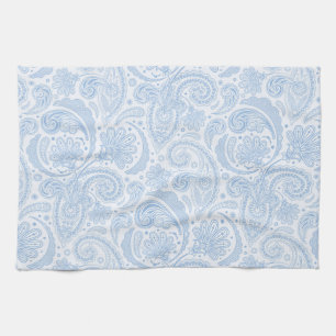 Süßes weißes blaues Paisleymuster Geschirrtuch