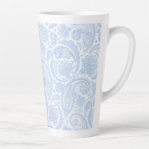 Süßes weißes blaues Paisleymuster Milchtasse