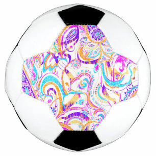 Süßes weißes bunte Paisley-Muster-Design Fußball