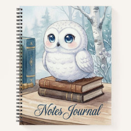Süßes Weißes Eulen-Notizbuch Notizbuch