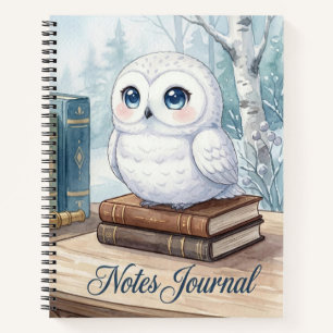 Süßes Weißes Eulen-Notizbuch Notizbuch