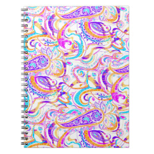 Süßes weißes farbenfrohes Paisley-Design Notizblock