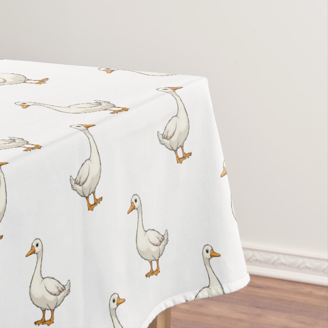 Süßes Weißes Gänse-Muster Tischdecke (Beispiel)