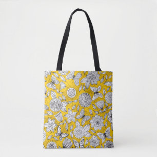 Süßes weißes gelbes florales abstraktes Design