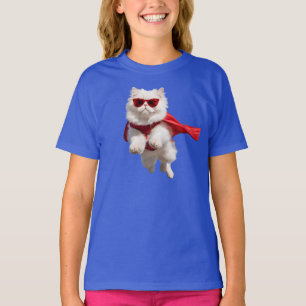 Süßes Weißes Perser-Superhelden-Kinder-T-Shirt T-Shirt