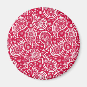 Süßes weißes rotes Paisleymuster Case-Mate iPhone Magnet